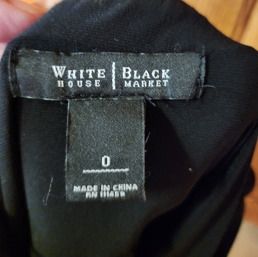 WHBM Black Beaded Strapless Mini Dress 0 - Picture 2 of 8